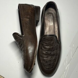 Verso X Verso Size 39 Brown Leather Loafers Handmade Italy Bespoke Taps Plates